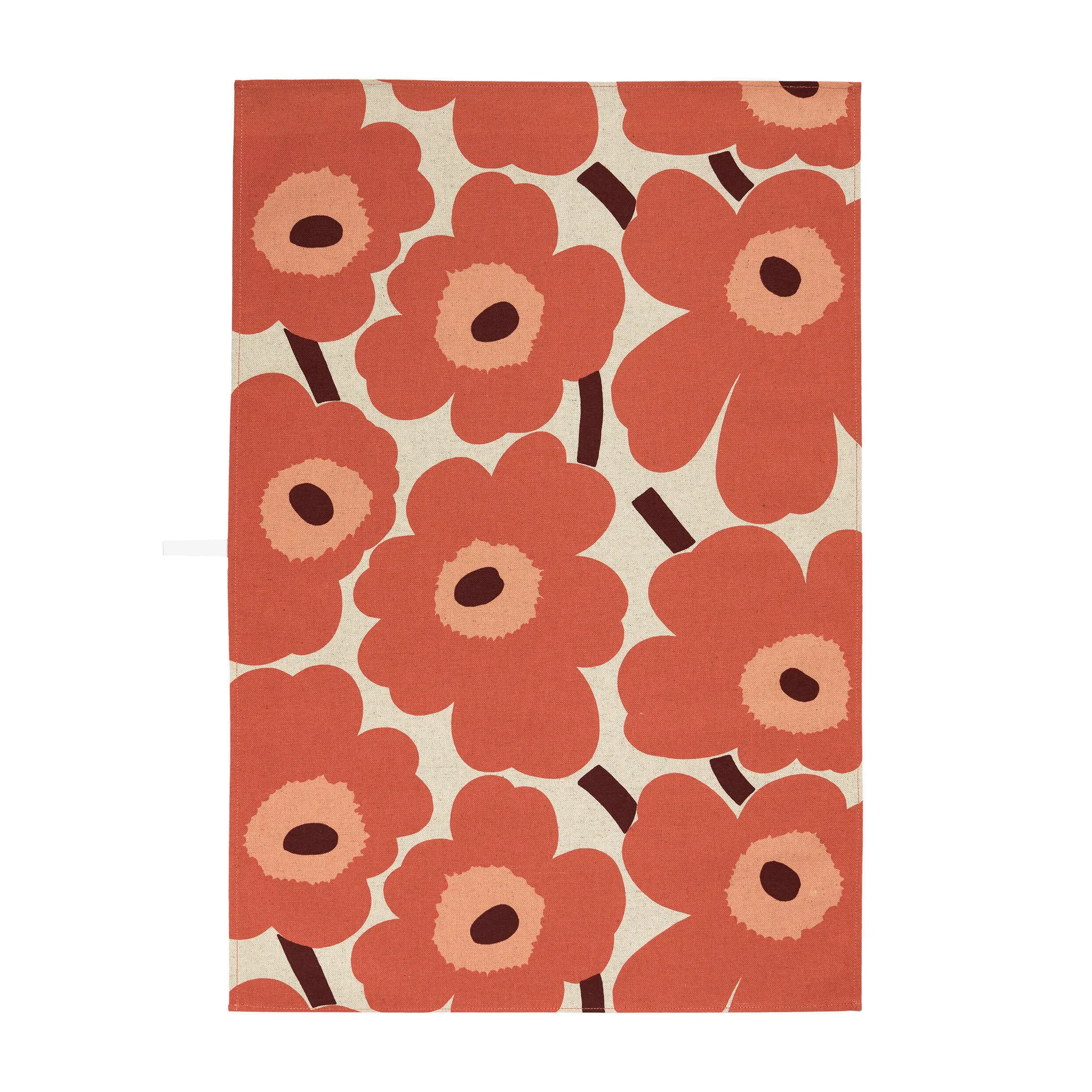 Pieni Unikko kökshandduk bomull-linne 47x70 cm, Beige-orange-brun Marimekko