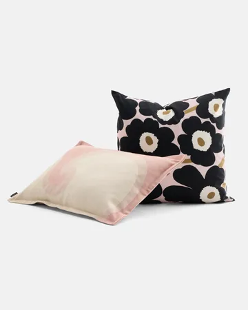 Pieni unikko kuddfodral 50x50 cm - Pink-charcoal-light brown - Marimekko