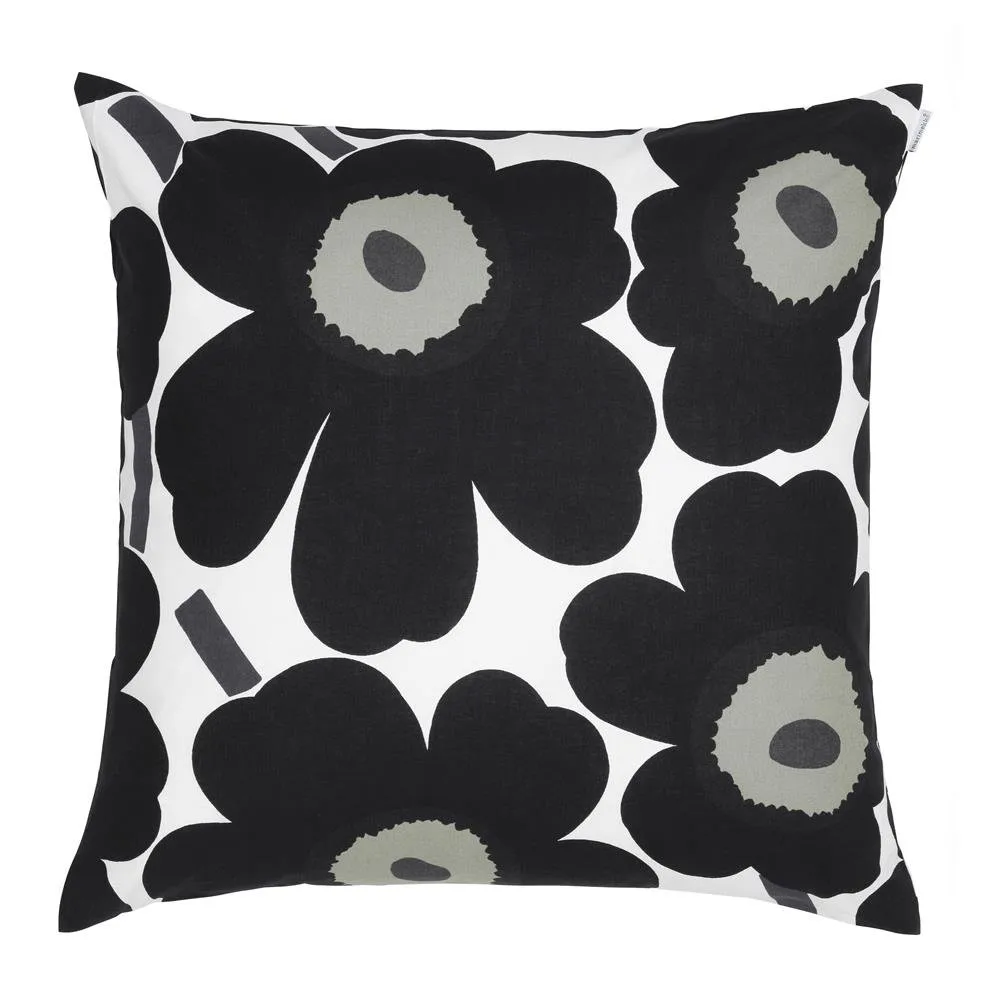 Pieni Unikko kuddfodral 50x50 cm, Svart Marimekko