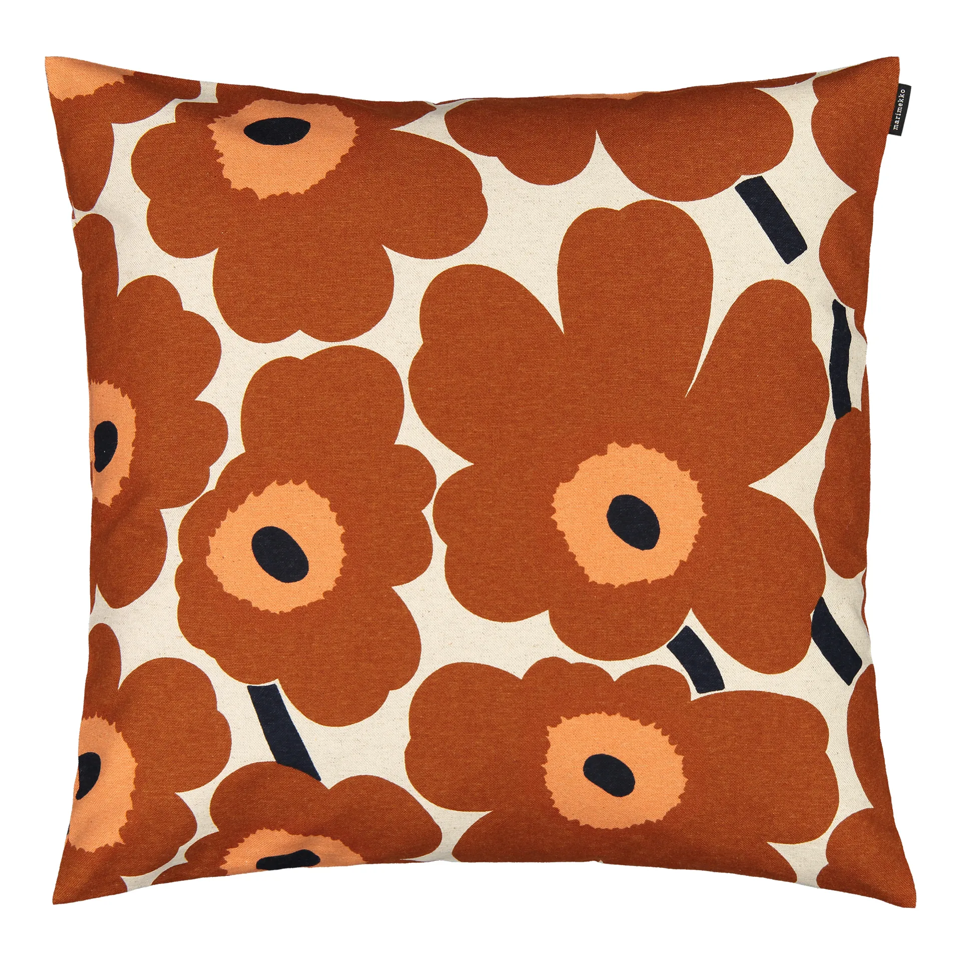 Pieni Unikko kuddfodral bomull-linne 50x50 cm, Beige-brun Marimekko