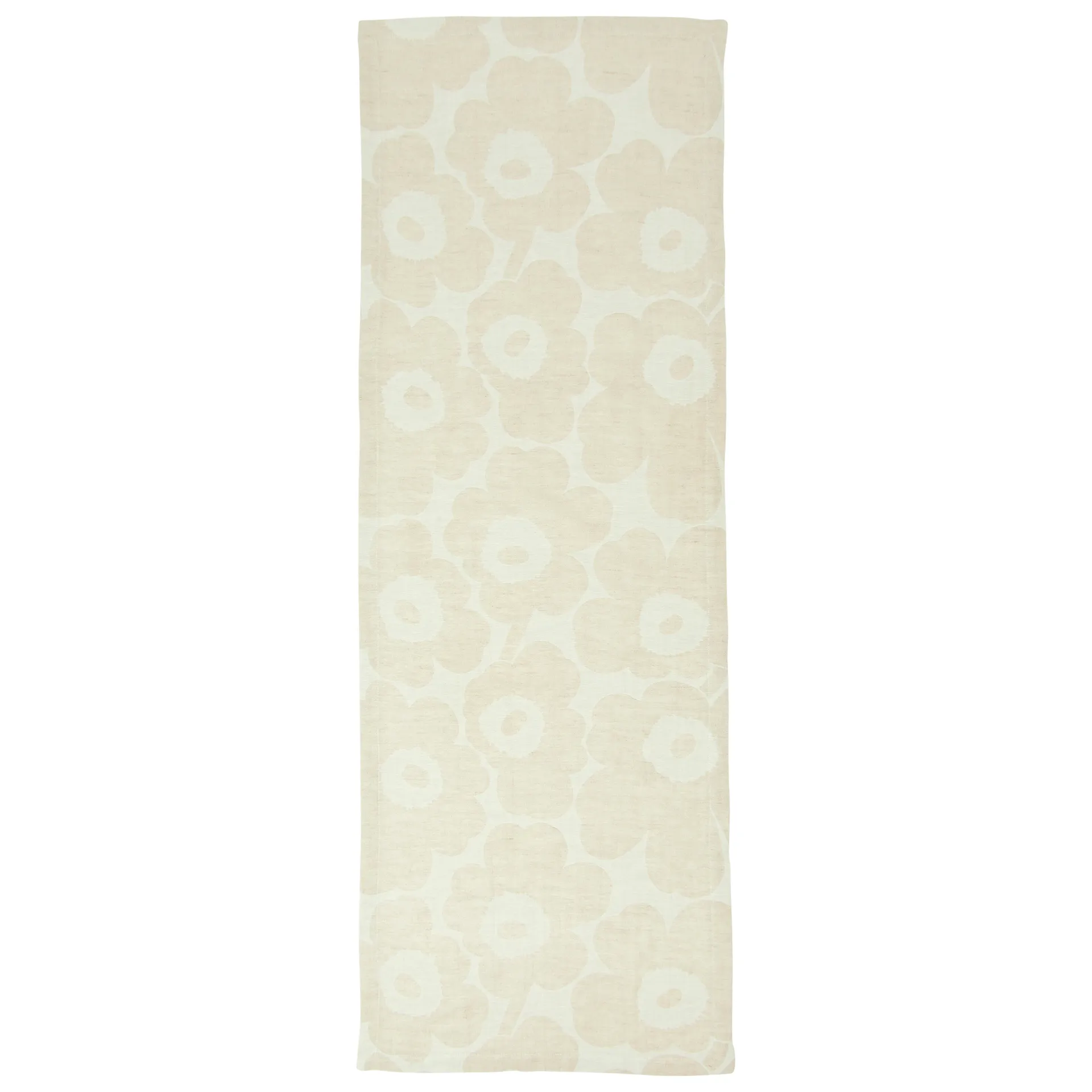 Pieni Unikko löpare beige-svart-vit, 47x150 cm Marimekko