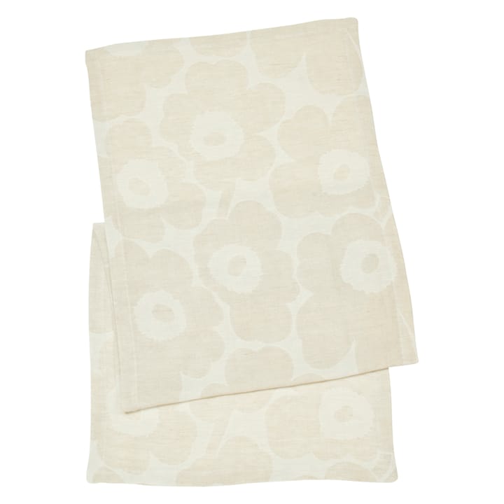 Pieni Unikko löpare beige-svart-vit - 47x150 cm - Marimekko