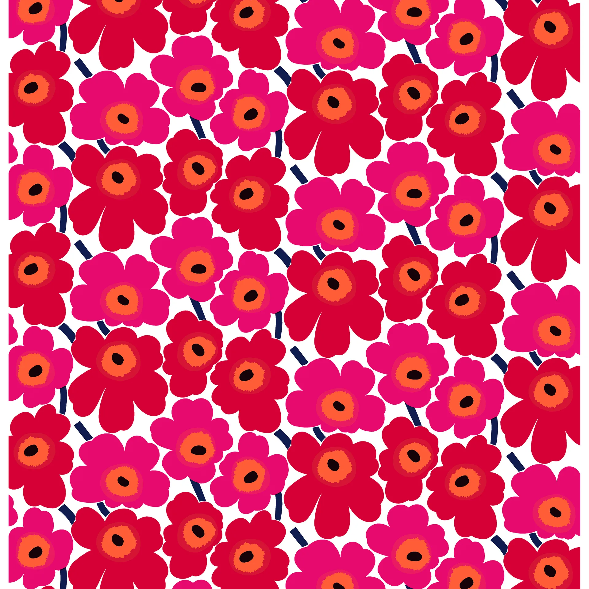 Pieni Unikko tyg bomull, Röd Marimekko
