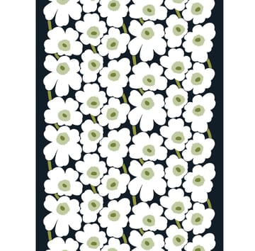 Pieni Unikko tyg bomull - Svart-vit-grön - Marimekko