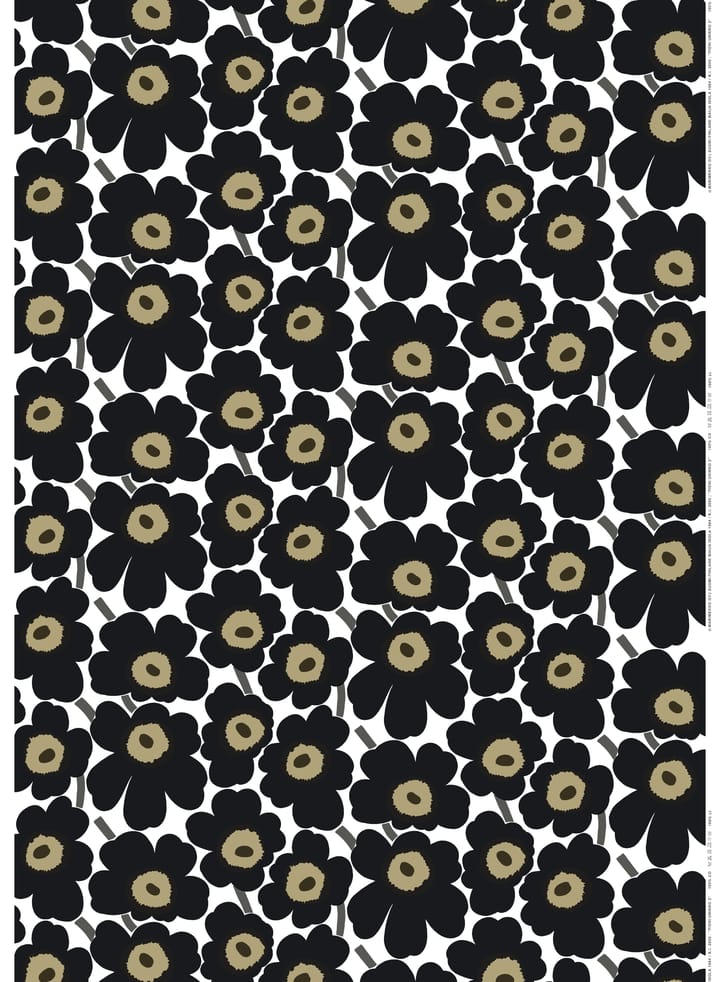 Pieni Unikko tyg - Svart - Marimekko