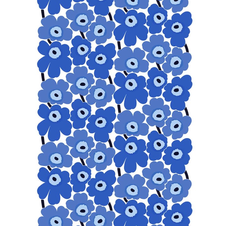 Pieni Unikko tyg - Vit-blå - Marimekko