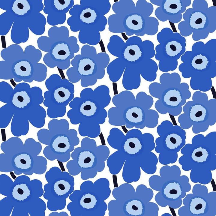 Pieni Unikko tyg - Vit-blå - Marimekko