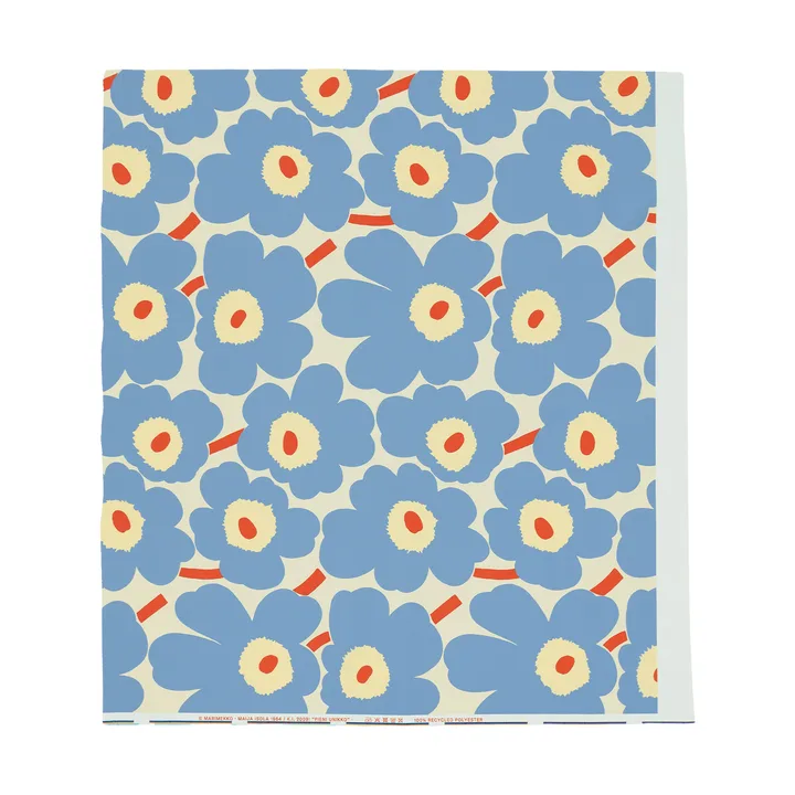 Pieni unikko utomhus tyg - Off white-light blue-melon-orange red - Marimekko