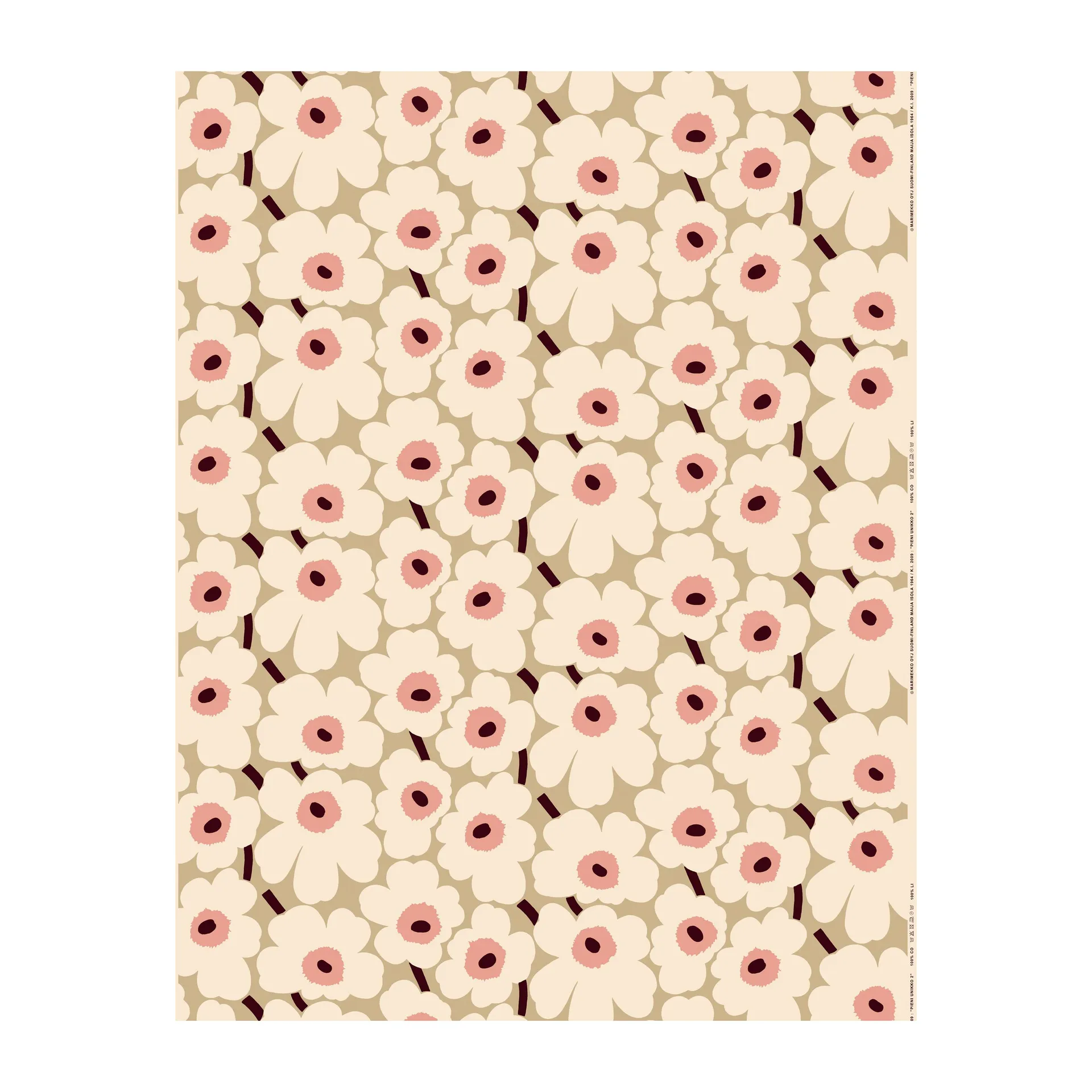 Pieni Unikko vaxduk, beige-cotton-rosa Marimekko