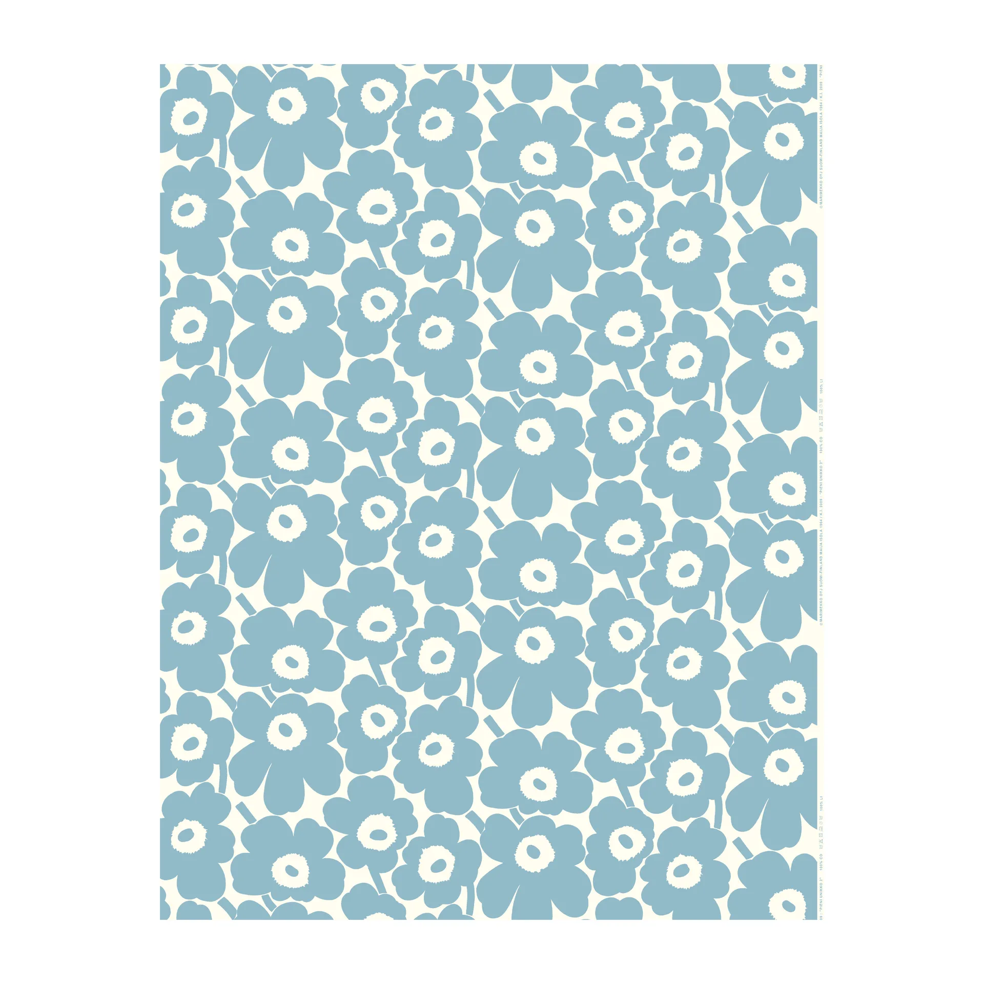 Pieni Unikko vaxduk, Off white-light blue Marimekko
