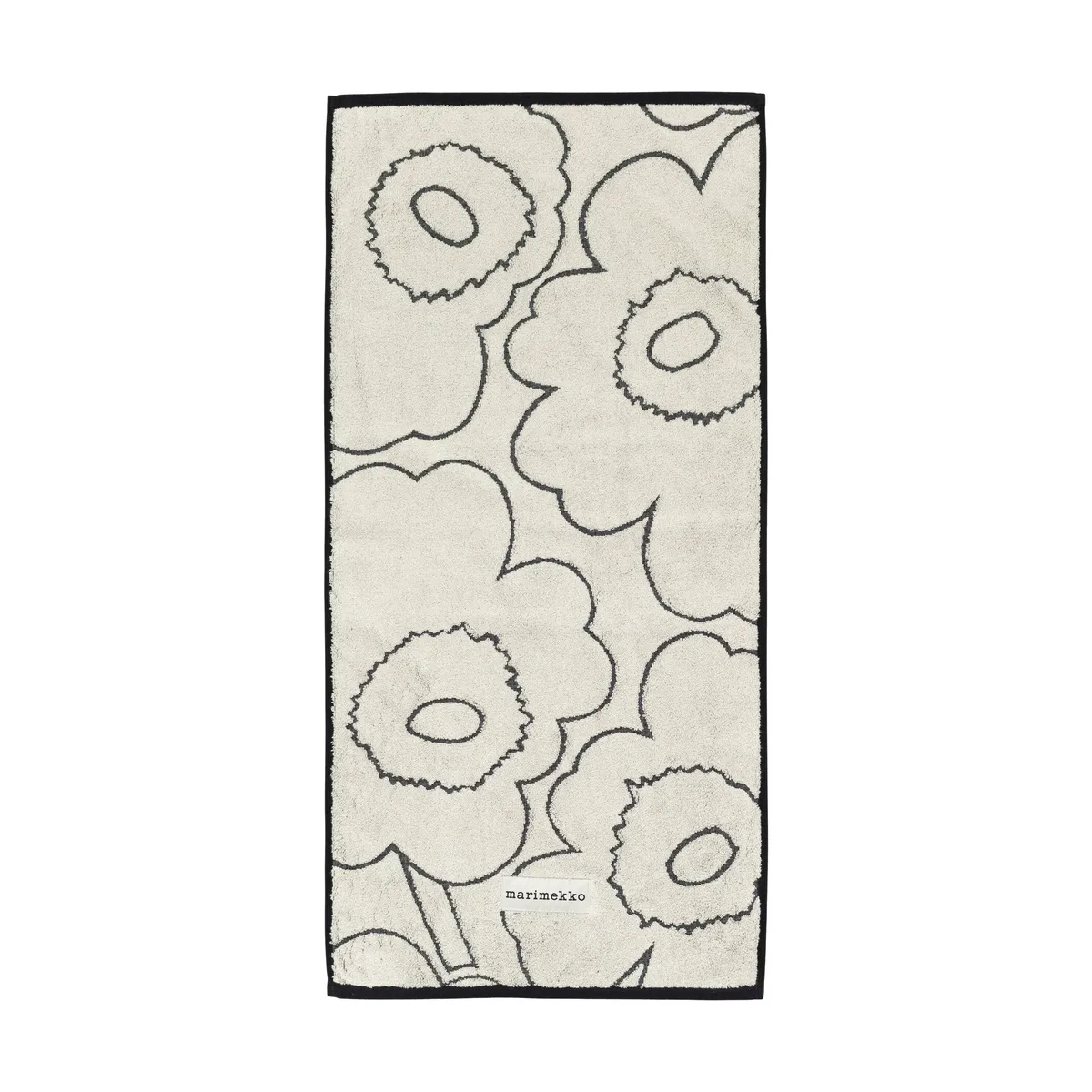 Marimekko Piirto Unikko handduk 50x100 cm Ivory-black