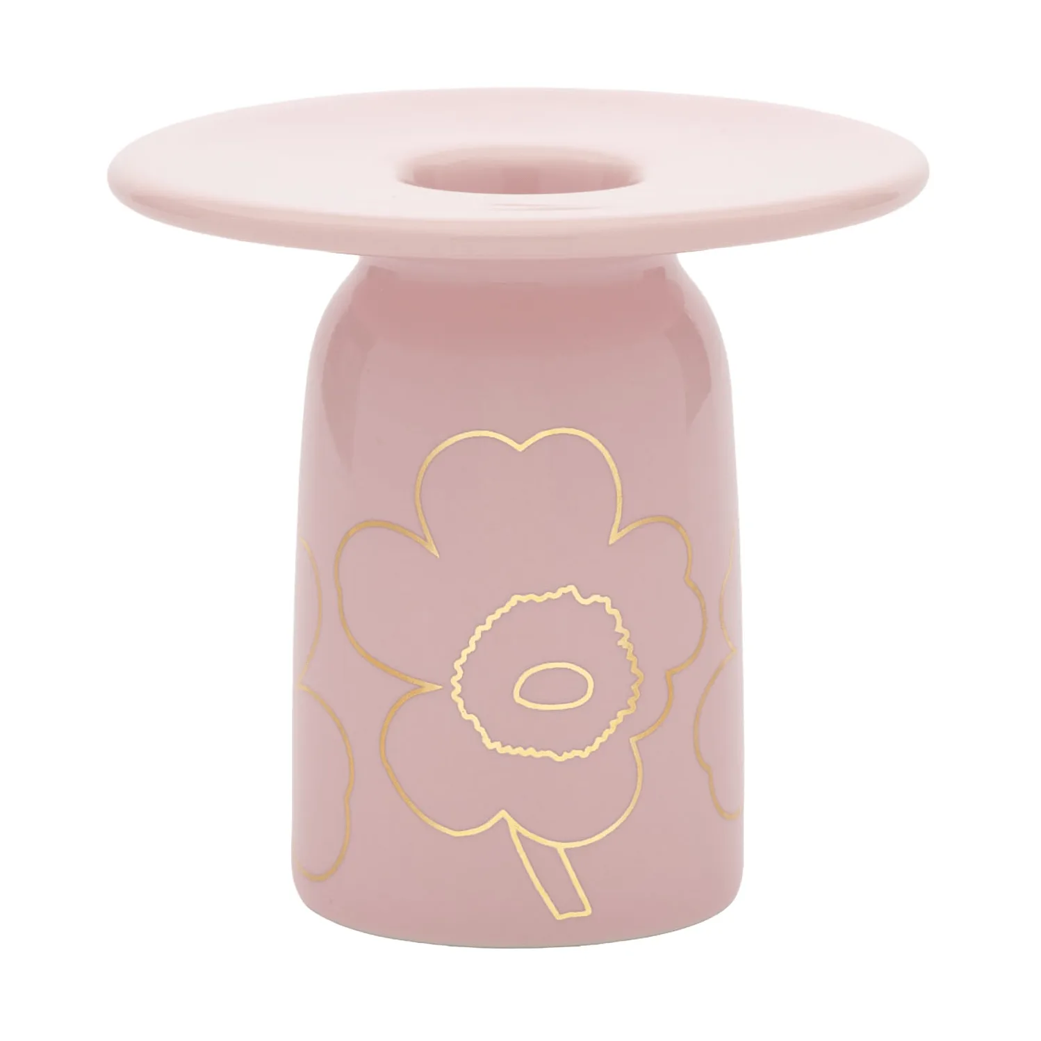 Piirto Unikko ljusstake, Pink-gold Marimekko