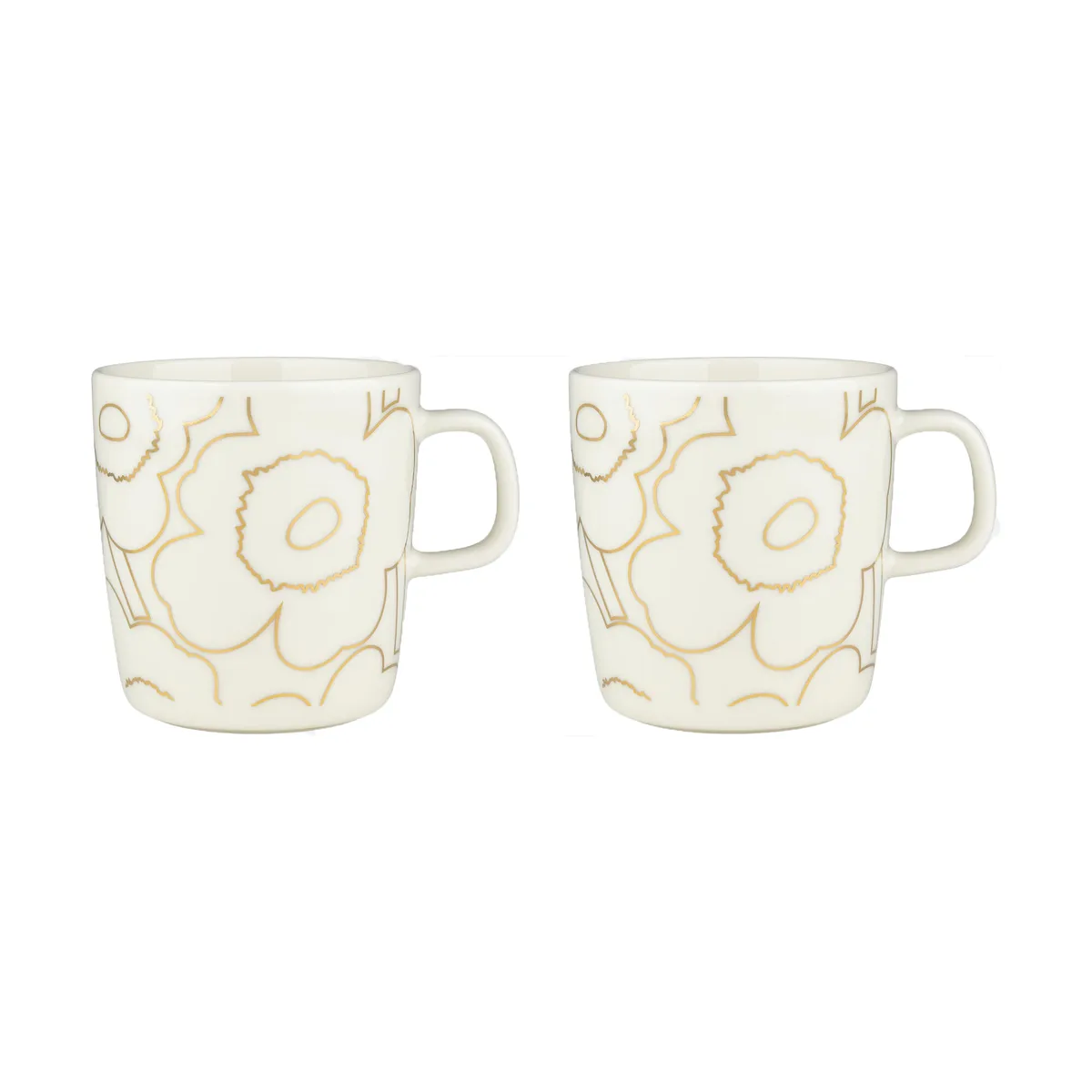 Marimekko Piirto Unikko mugg 4 dl 2-pack White-gold