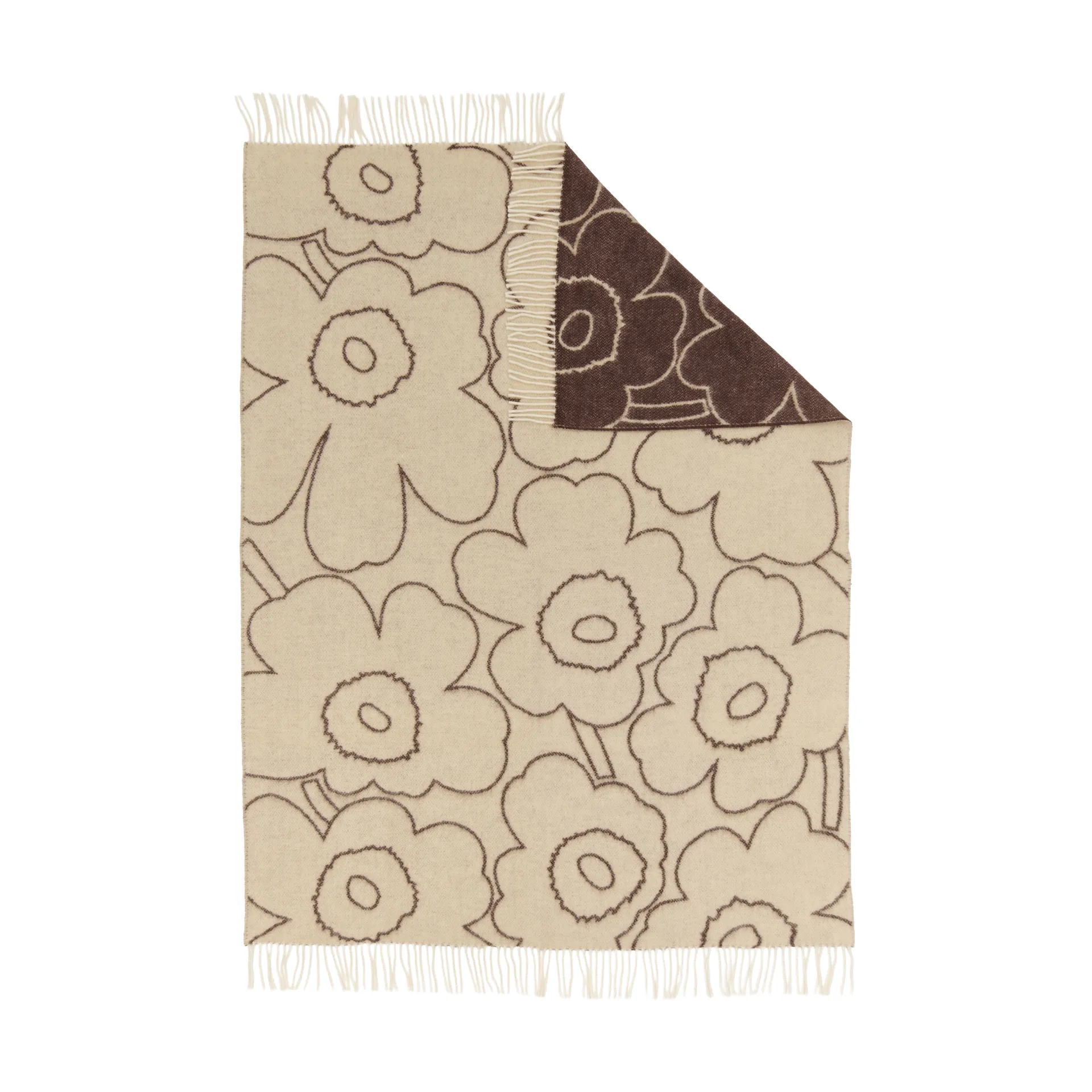Piirto Unikko pläd 130x170 cm, Off white-mole Marimekko