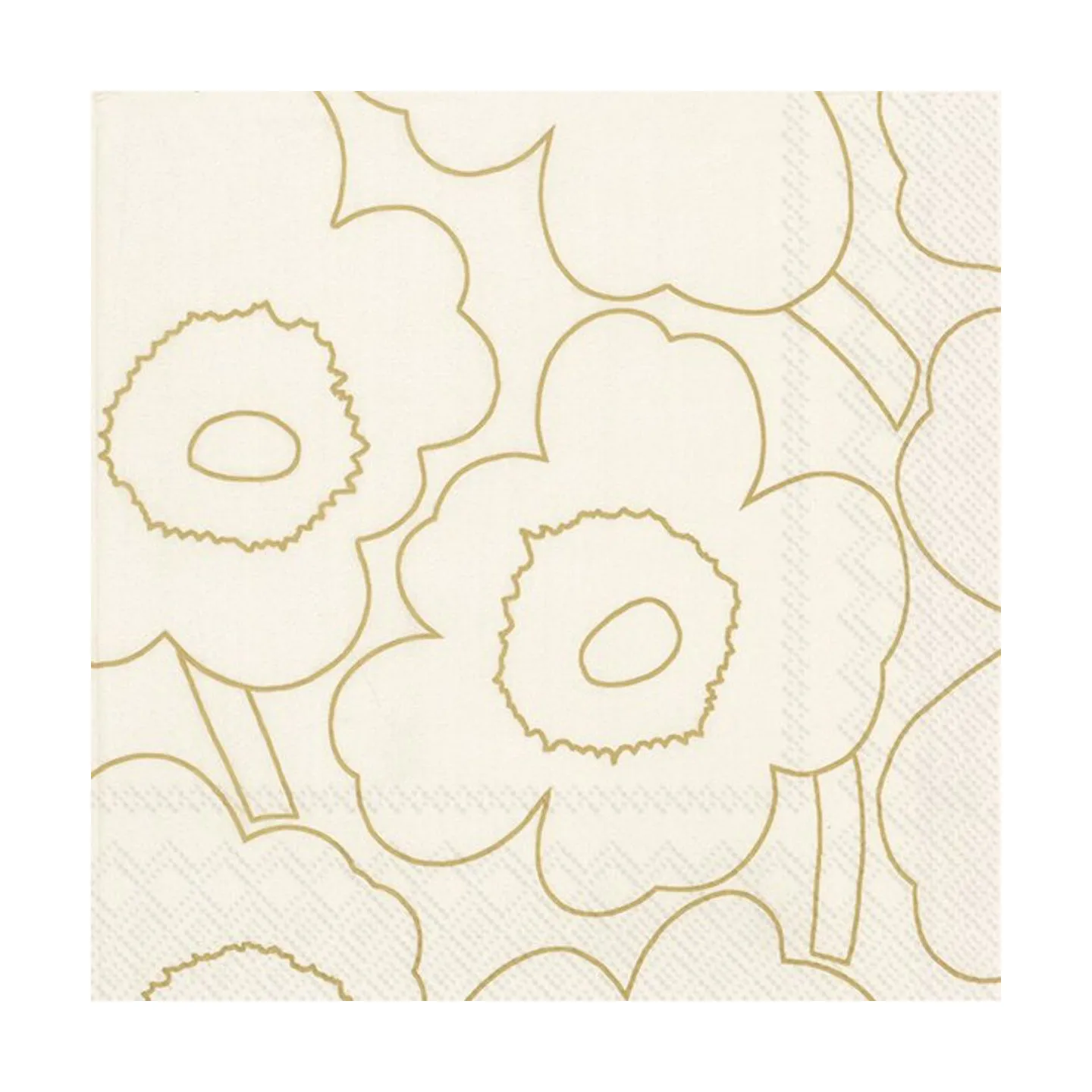 Piirto Unikko servett 33x33 cm 20-pack, Gold Marimekko