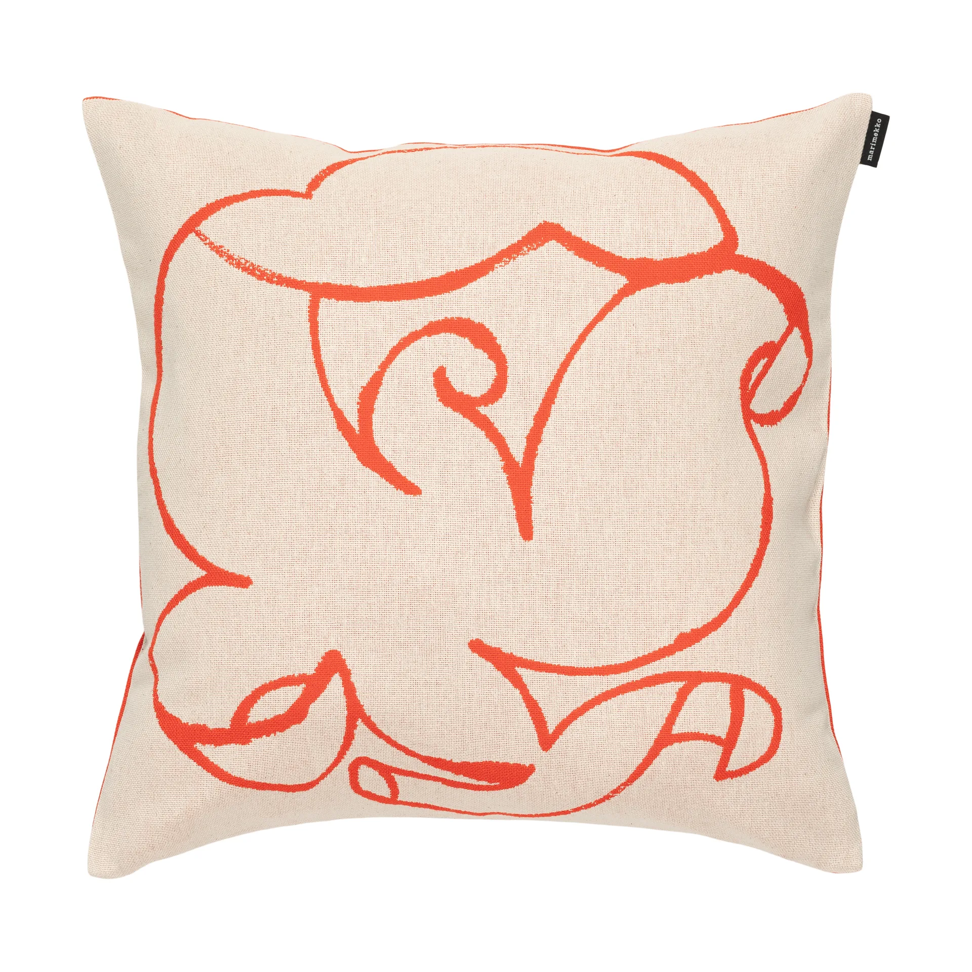 Pistilla kuddfodral 46x46 cm, Offwhite- tomato red Marimekko