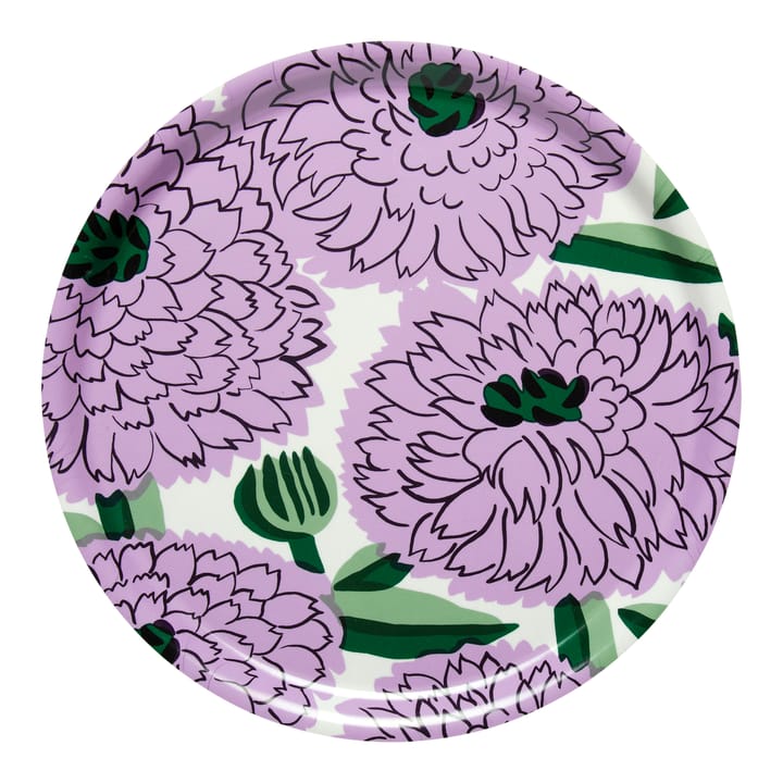Primavera bricka Ø31 cm - Vit-lila-grön - Marimekko