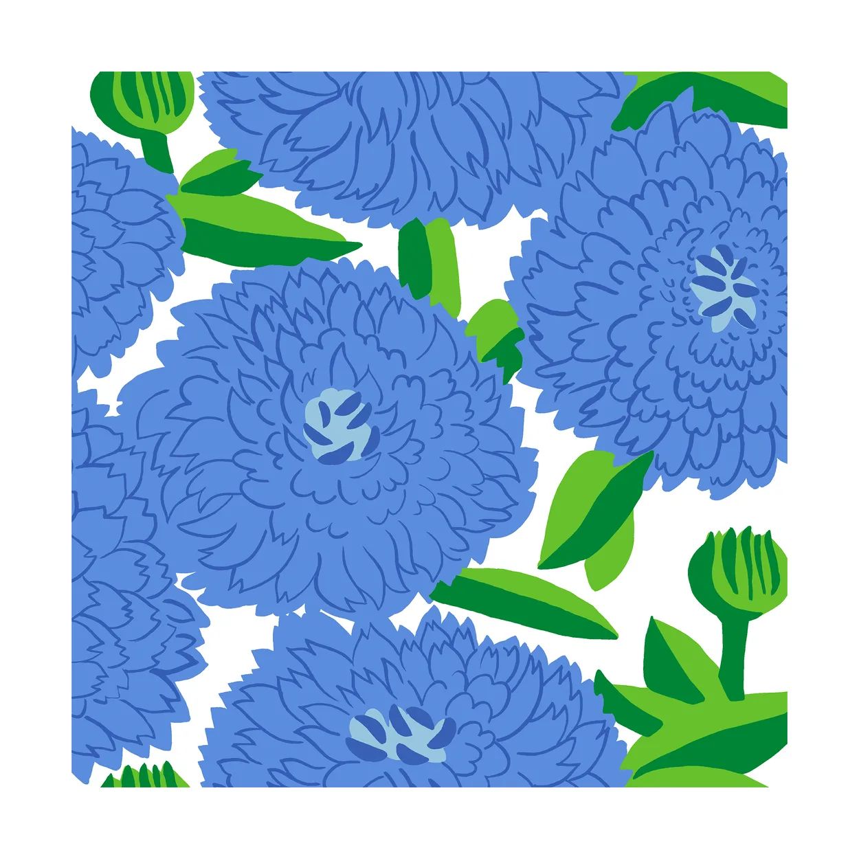 Marimekko Primavera servett 33x33 cm 20-pack Blue | Skandinavisk Design | Servetter | Blå