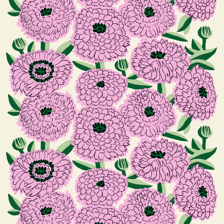 Primavera tyg - Off white-violet-grön - Marimekko