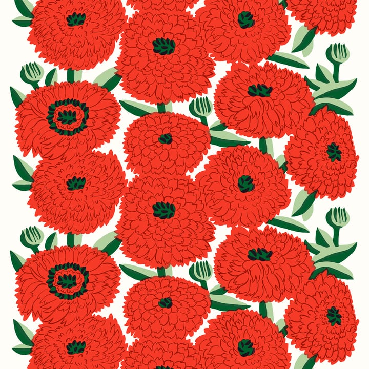 Primavera tyg - Vit-orange-grön - Marimekko
