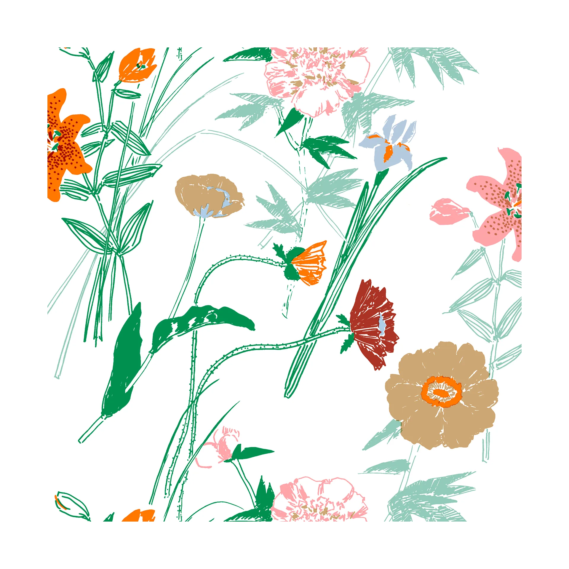 Puutarhakutsut servett 33x33 cm 20-pack, White Marimekko