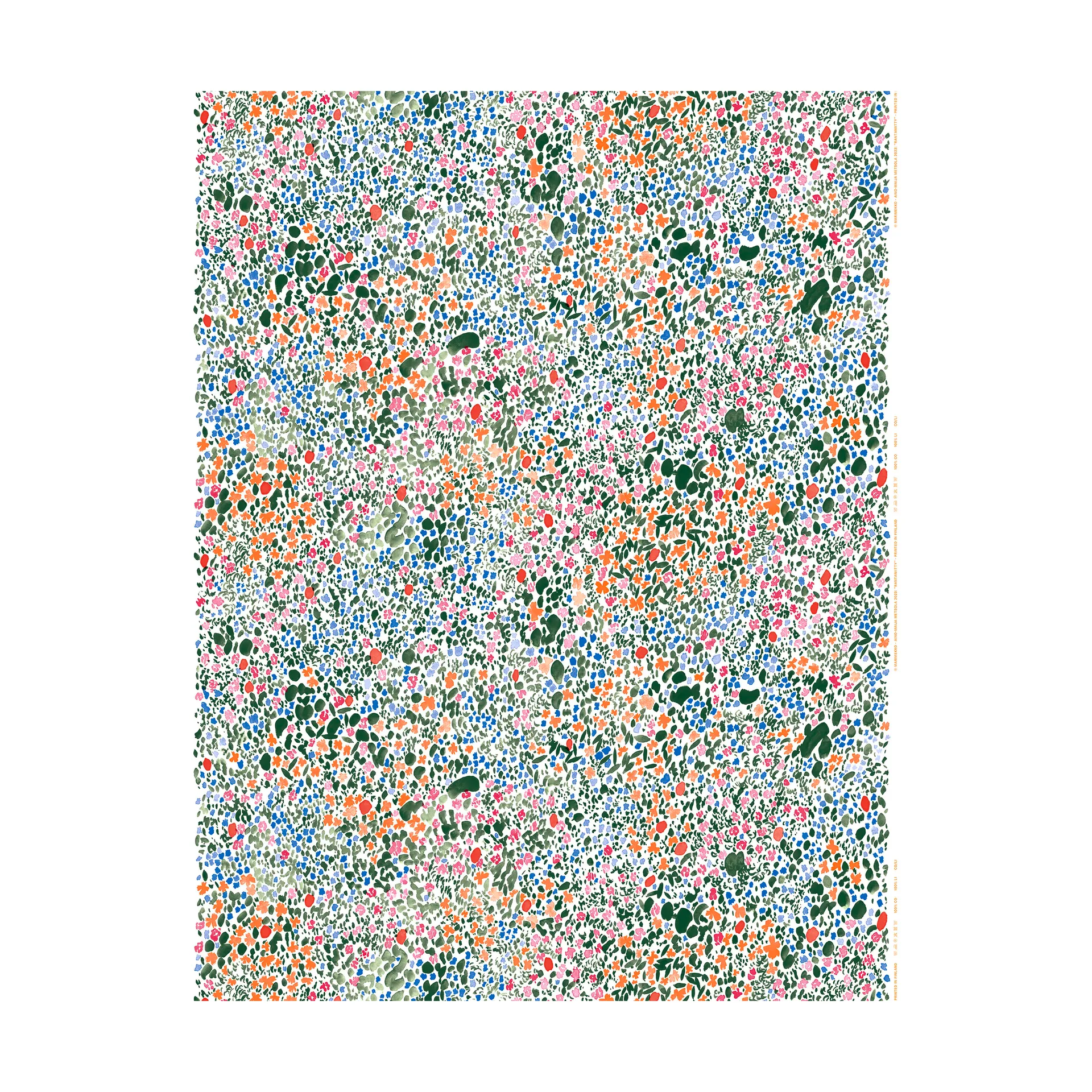 Rantaniitty bomullstyg, White-multi Marimekko