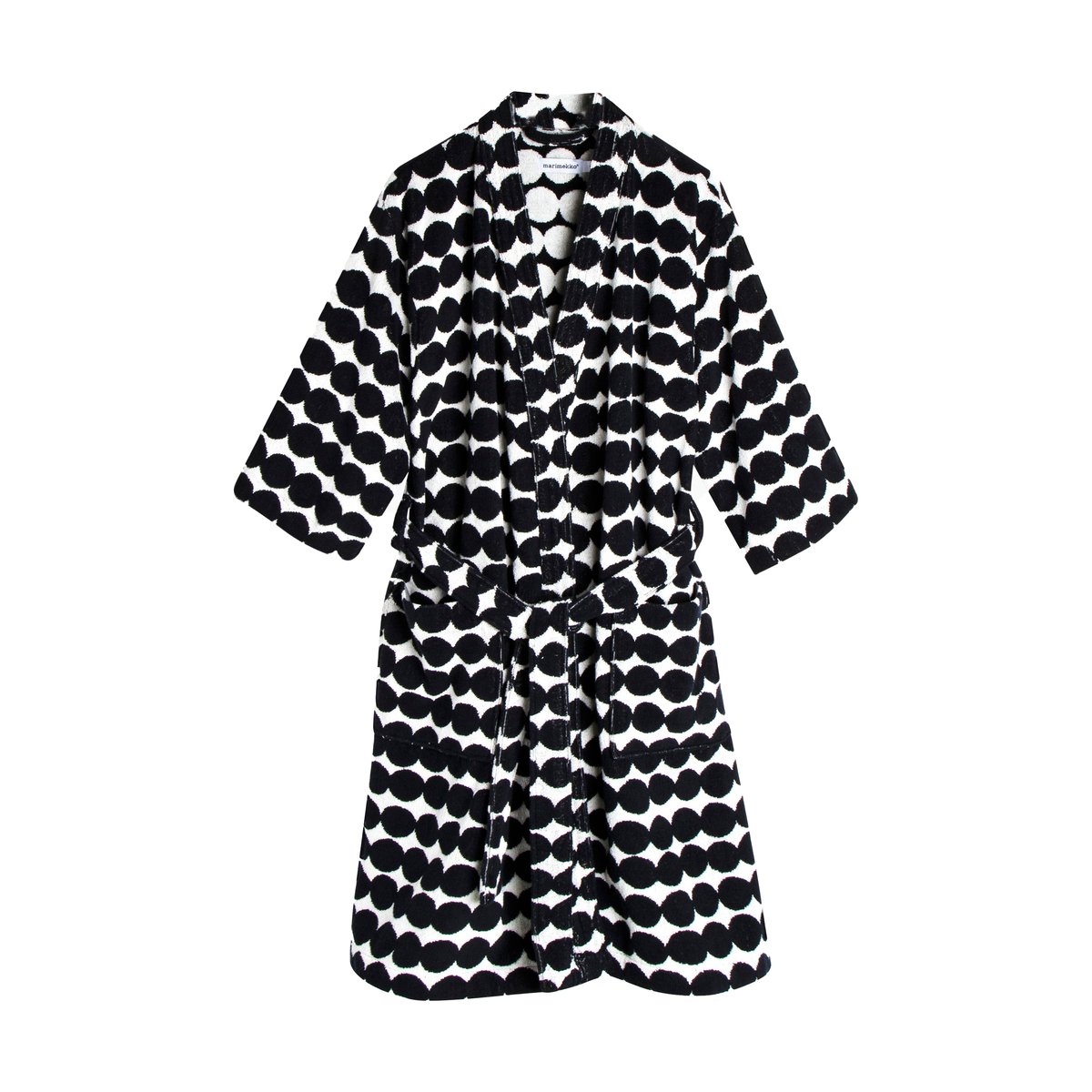 Marimekko Räsymatto badrock Svart, XL | Skandinavisk Design | Morgonrockar & Badrockar | Svart