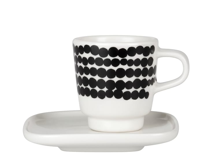 Räsymatto espressokopp - svart-vit - Marimekko