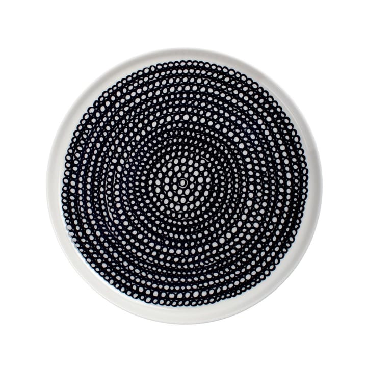 Räsymatto tallrik Ø 20 cm - svart-vit (små prickar) - Marimekko