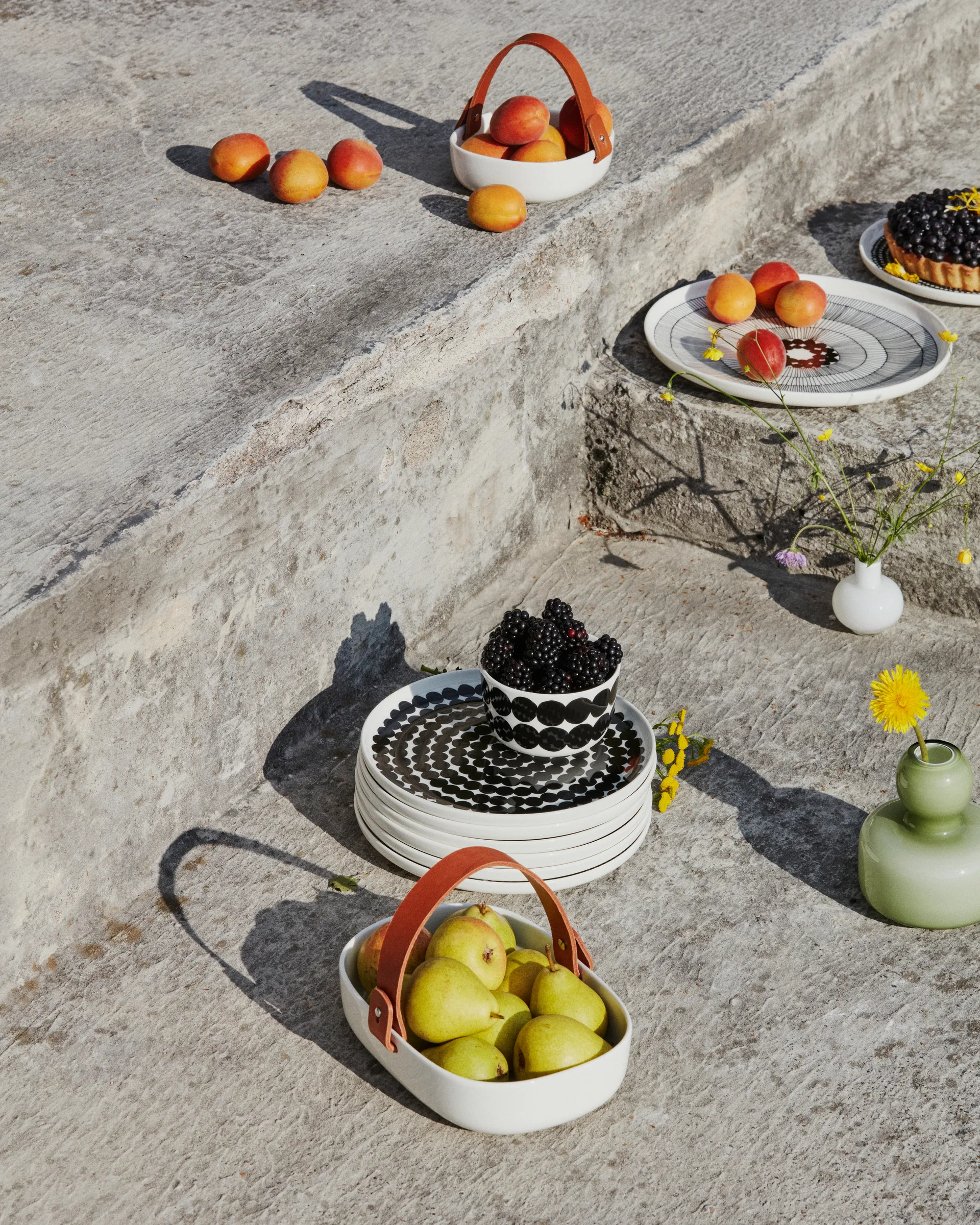 Räsymatto tallrik Ø 20 cm, svart-vit Marimekko