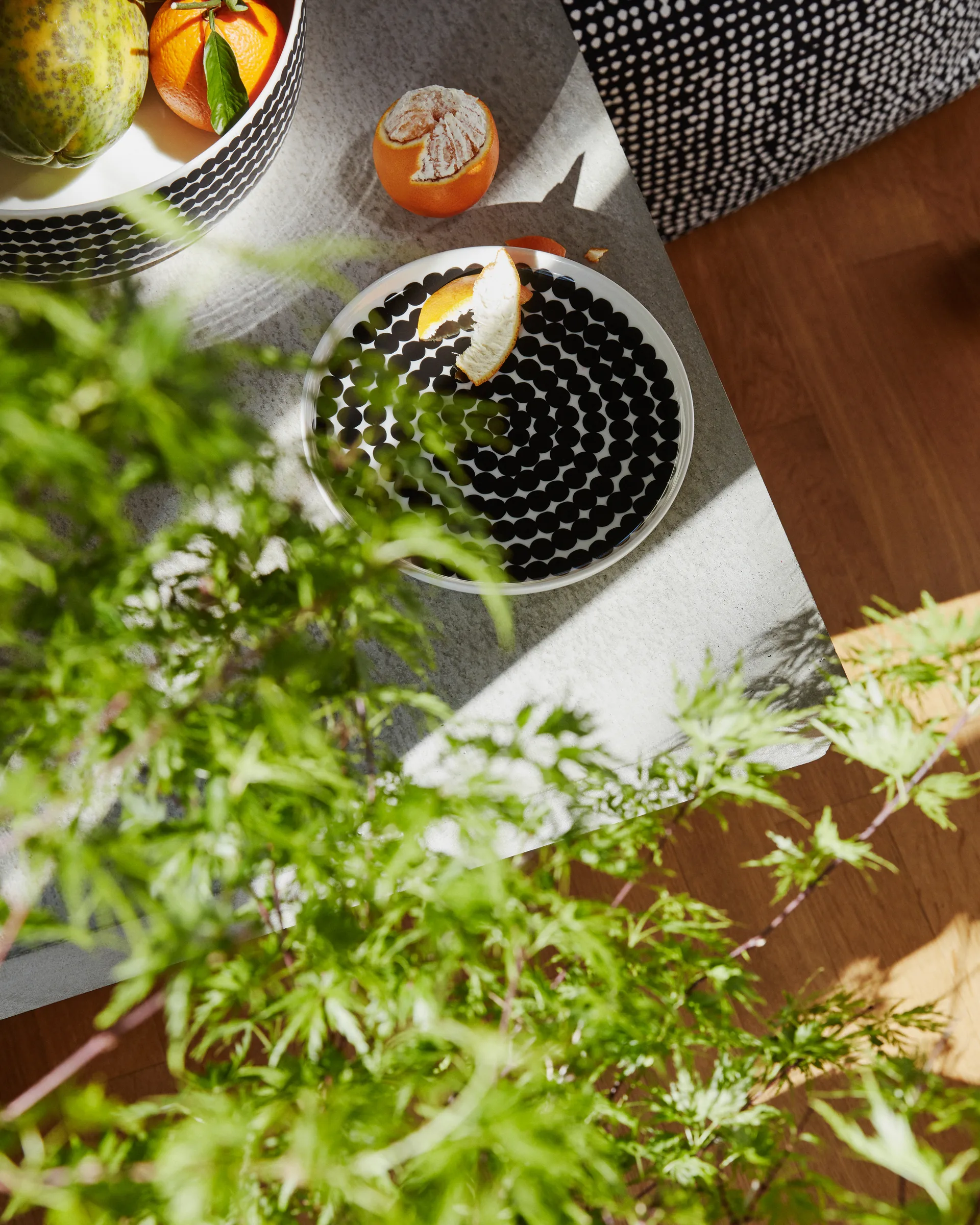 Räsymatto tallrik Ø 20 cm, svart-vit Marimekko