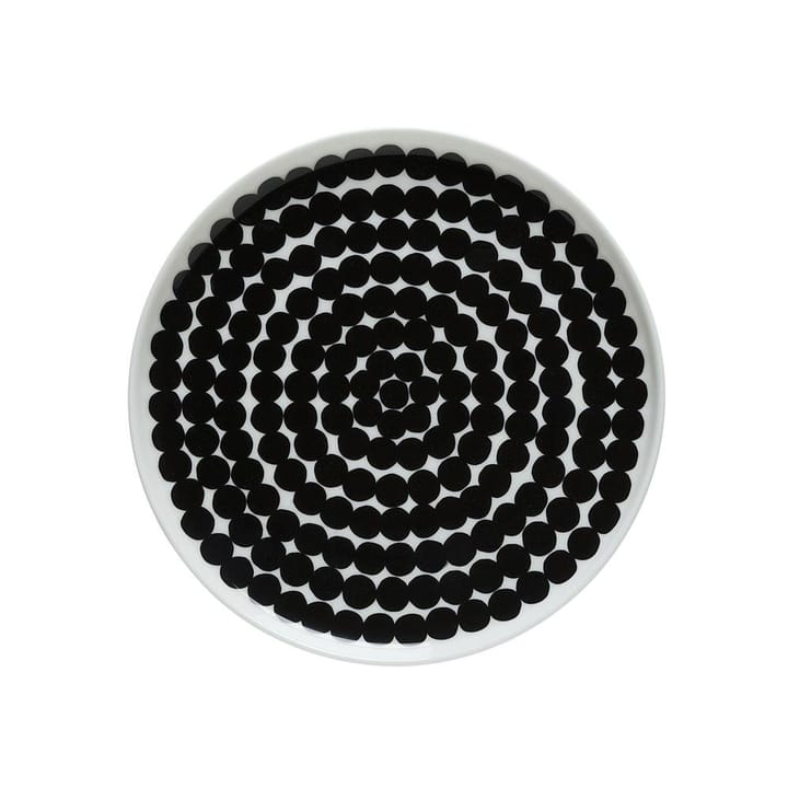 Räsymatto tallrik Ø 20 cm - svart-vit - Marimekko