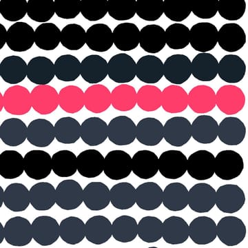 Räsymatto tyg - svart-grå-rosa - Marimekko