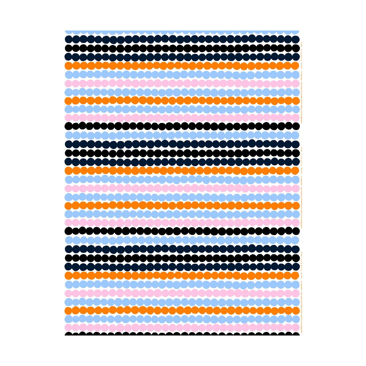 Marimekko Räsymatto tyg White-light blue-orange-pink