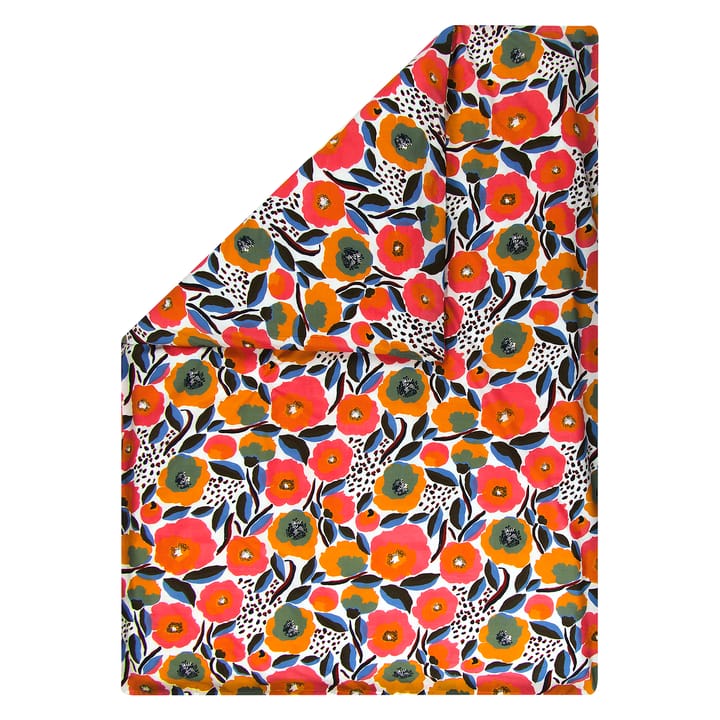 Rosarium påslakan 150x210 cm - Vit-röd-gul-blå - Marimekko
