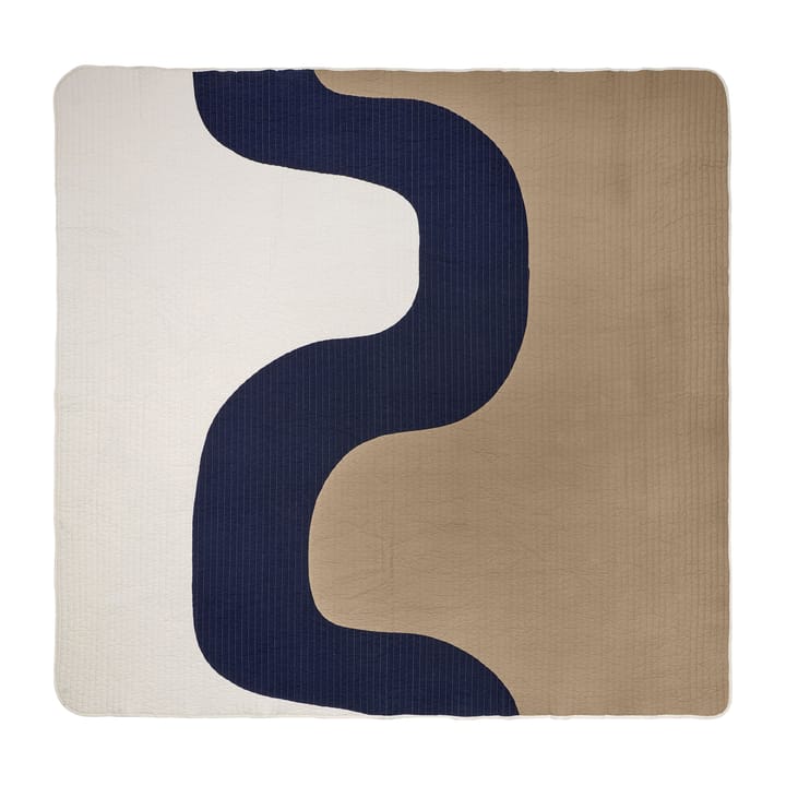 Seireeni överkast 234x260 cm - Beige-mörkblå-naturvit - Marimekko