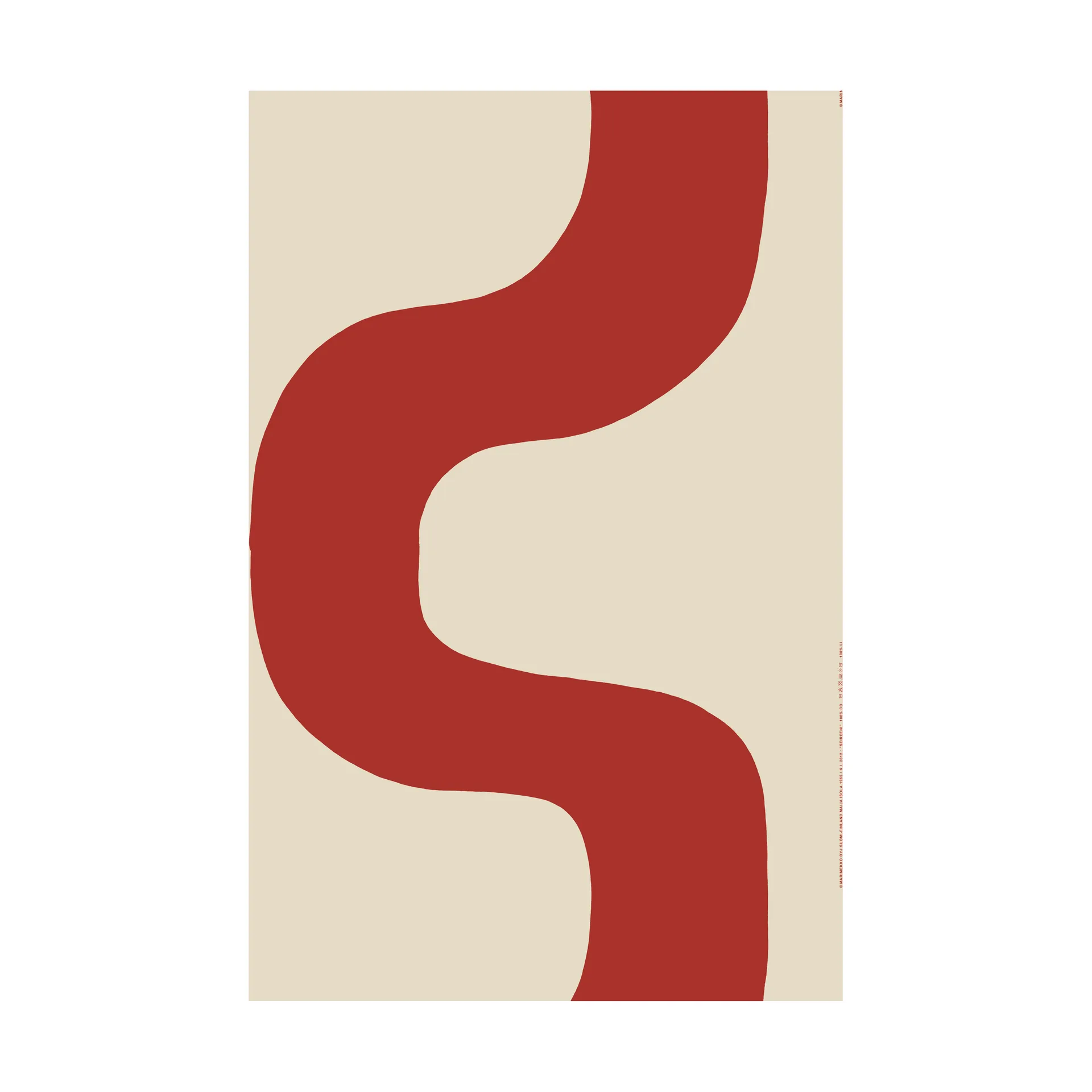 Seireeni tyg bomull-linne, Linen-red Marimekko