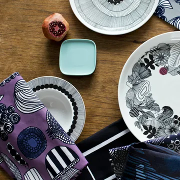 Siirtolapuutarha djup tallrik Ø20 cm 4-pack svart - Marimekko