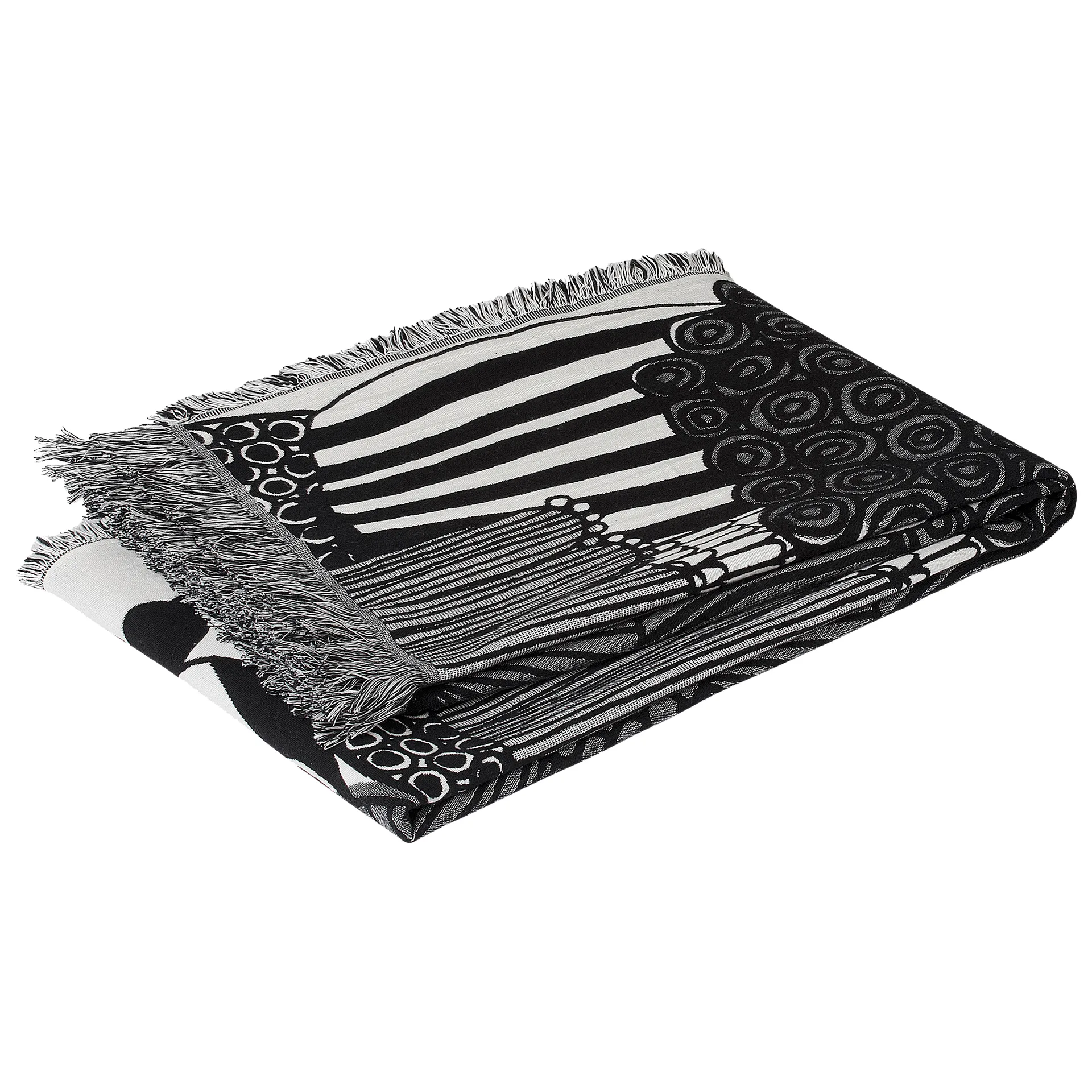 Siirtolapuutarha filt 130x180 cm, Off white-svart Marimekko