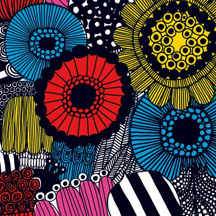 Siirtolapuutarha tyg, gul-rosa-blå Marimekko