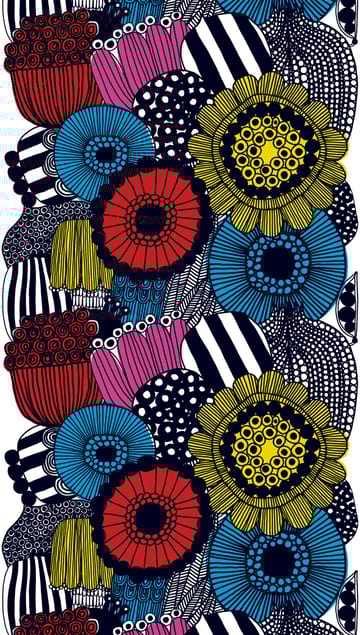 Siirtolapuutarha tyg - gul-rosa-blå - Marimekko