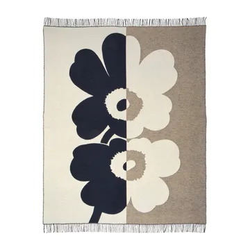 Suur Unikko pläd 130x170 cm - Mörkblå-sand-offwhite-guld - Marimekko