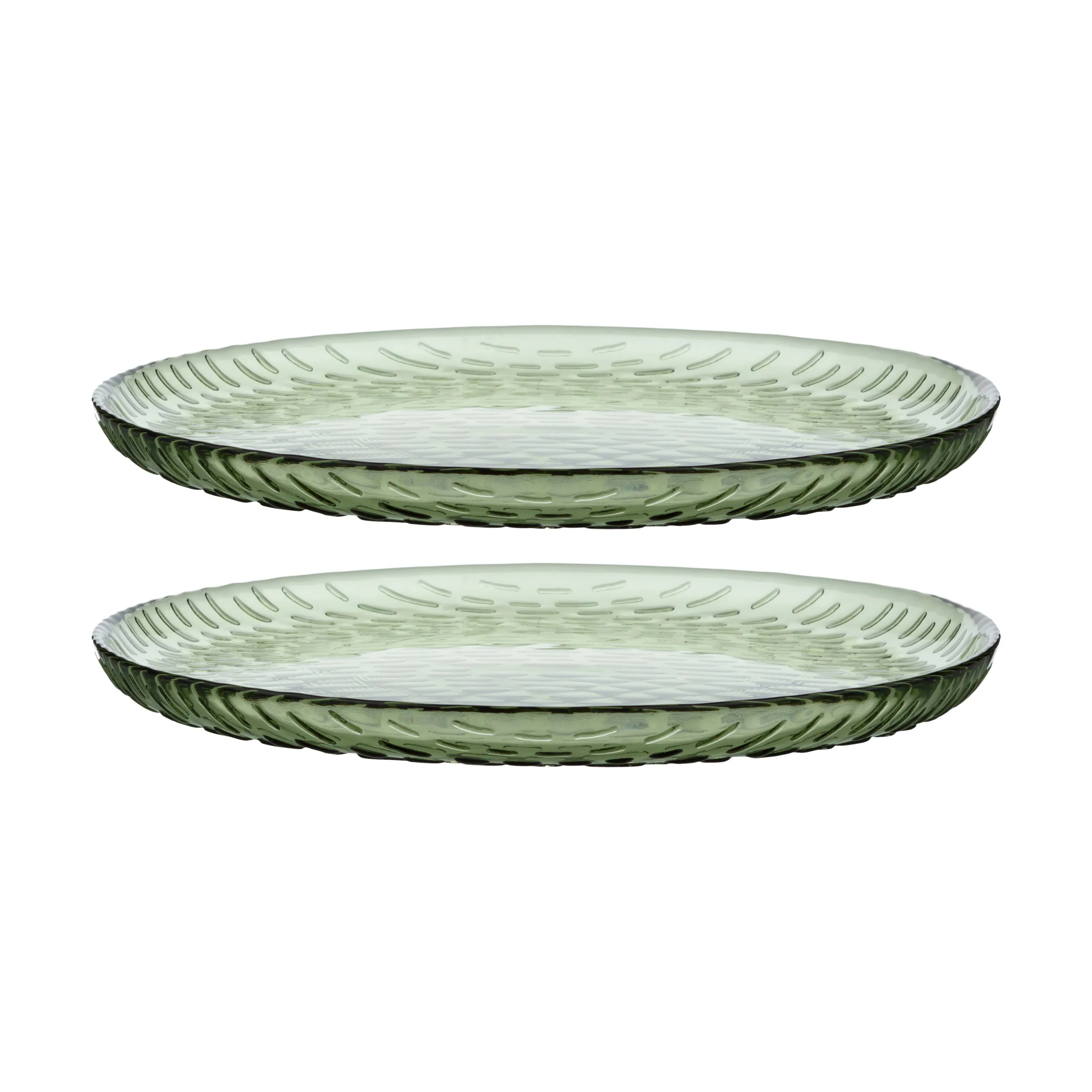Syksy assiett glas Ø17 cm 2-pack, Olive