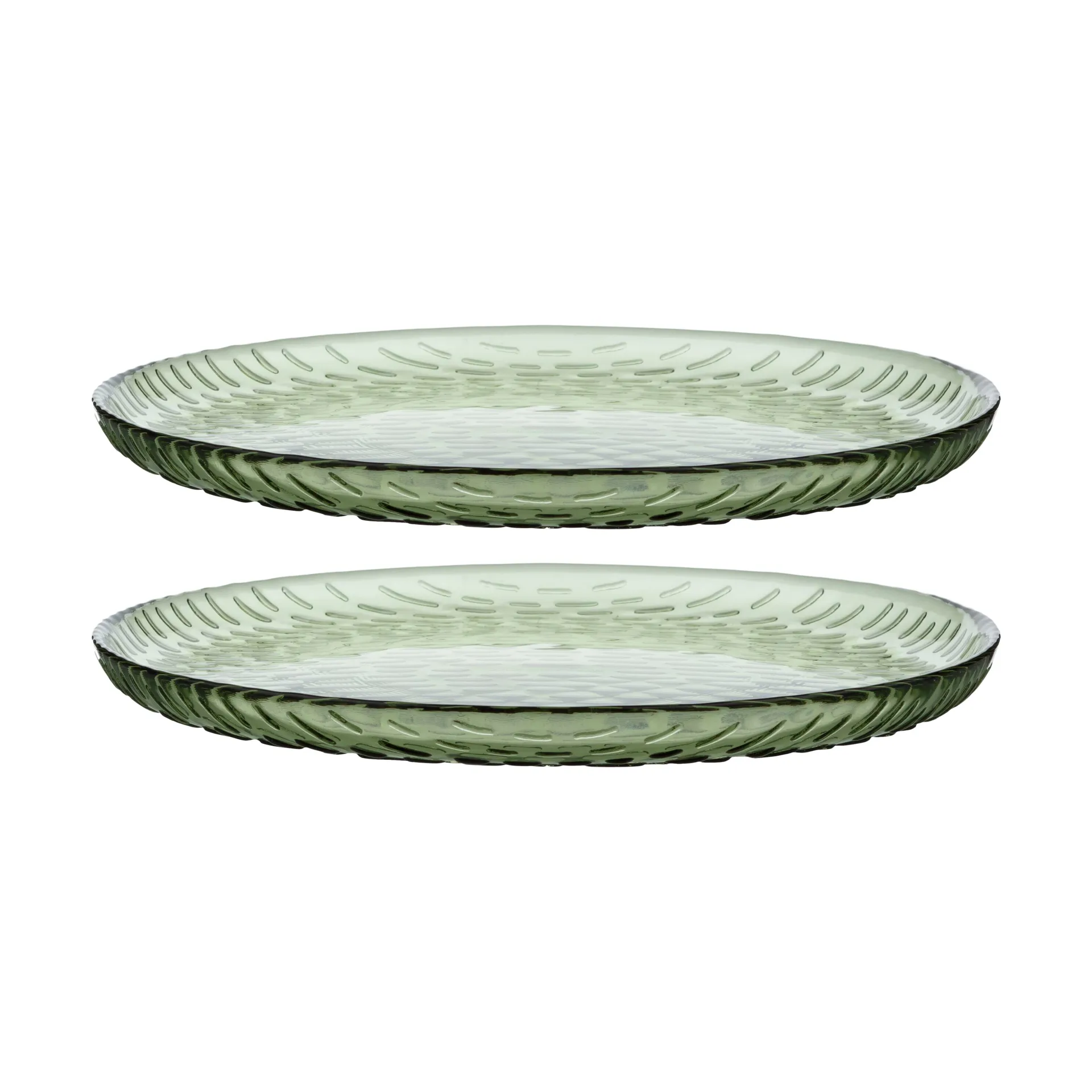 Syksy assiett glas Ø17 cm 2-pack, Olive Marimekko