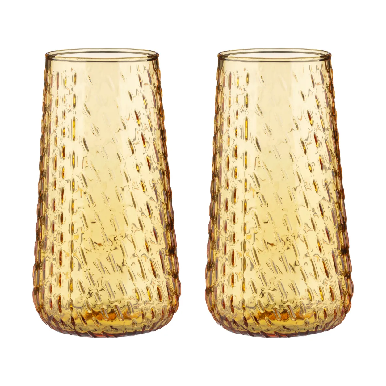Marimekko Syksy long tumbler glas 2-pack Honey | Skandinavisk Design | Dricksglas | Gul