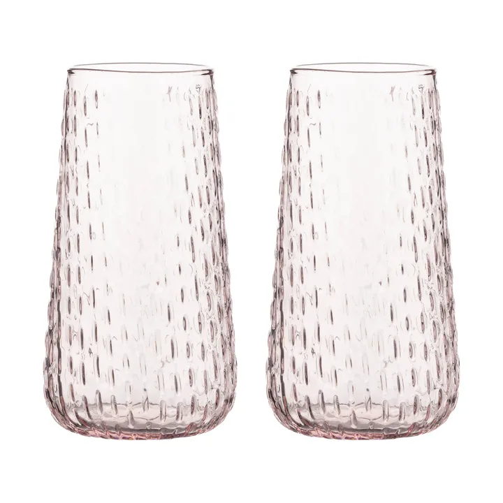 Syksy long tumbler glas 2-pack - Light pink - Marimekko