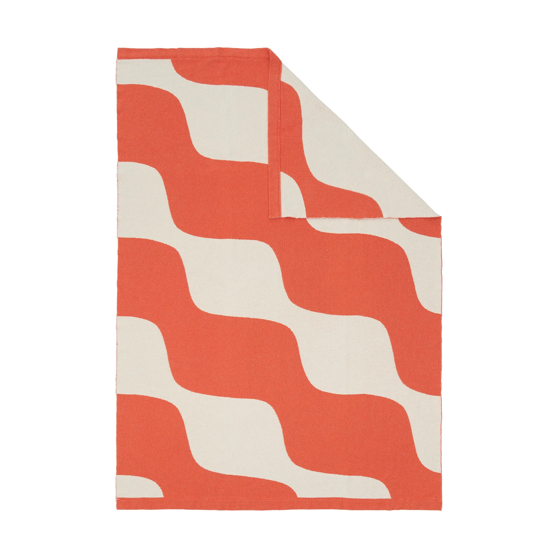 Taifuuni pläd, Off white-orange red, 140x180 cm Marimekko