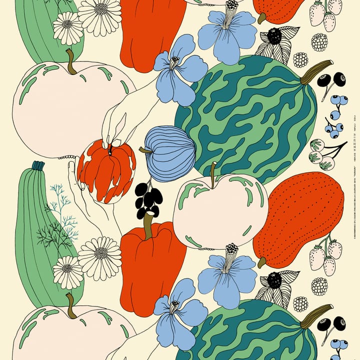 Tarhuri tyg bomull-linne, Multi Marimekko