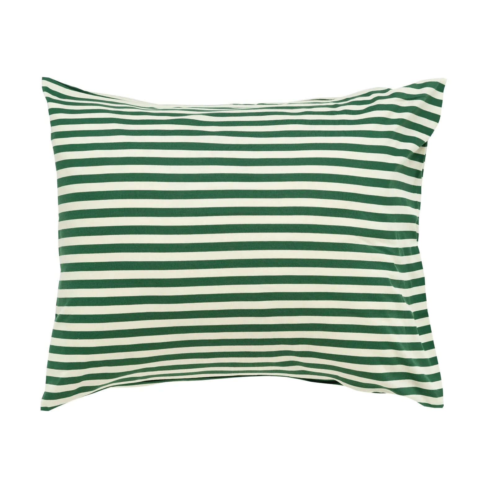 Tasaraita örngott 50x60 cm, Off white-dark green Marimekko
