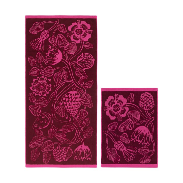 Tiara handduksset 2 delar - Burgundy-pink - Marimekko